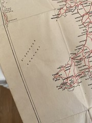 SUPERB Old CLOTH ROAD MAP Vintage Geographia ENGLAND AND WALES