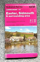 Exeter, Sidmouth & Surrounding Area Ordnance Survey Map 1:50,000 Landranger 192