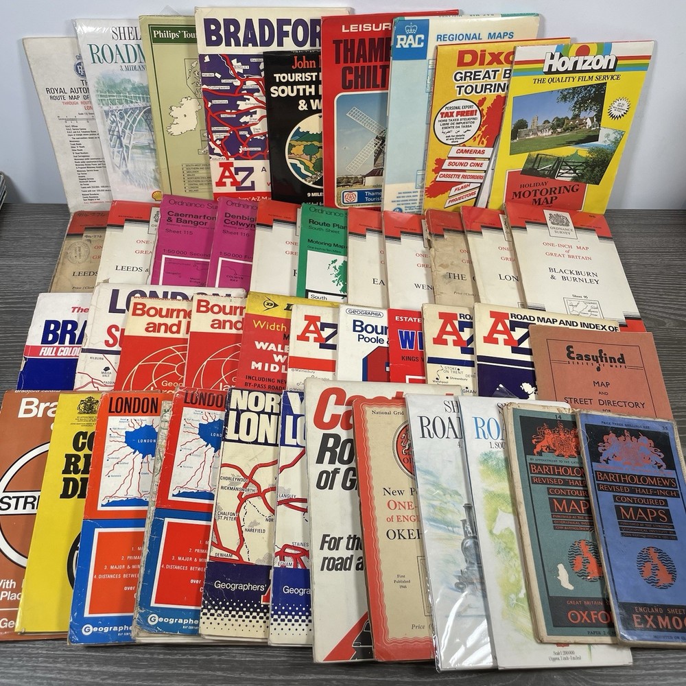 Lot 54 x Vintage Road Maps /Ordnance Survey | Geographia | Bartholomew AA RAC