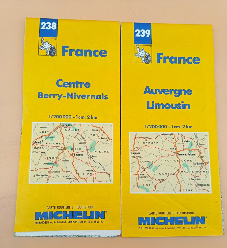 238 France Centre Berry And 239 Nivernais Auvergne Limousin Michelin PB