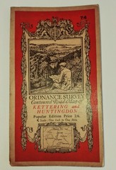 Ordnance Survey 1 Inch Map – Kettering & Huntingdon – Sheet 120 – on Cloth c1930