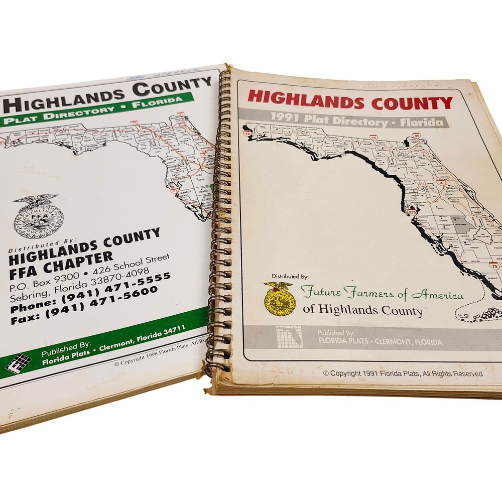 Florida Plats Highlands County Plat Directory Florida 1991 1998 White Maps