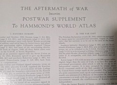 Hammond’s Superior Atlas and Gazetteer of the World 1945 Edition Vintage