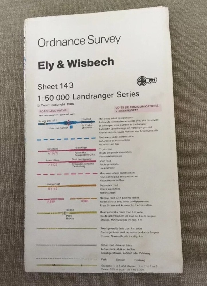 1988 Ordnance Survey Landranger Second Series Map 143 Ely And Wisbech