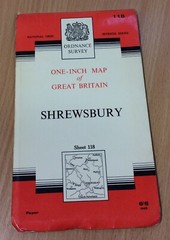 Vintage Ordnance Survey One Inch Map Of Shrewsbury