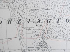 VINTAGE OS MAP OF THE WALBERTON AREA SUSSEX 1951 SIX INCHES – ONE MILE