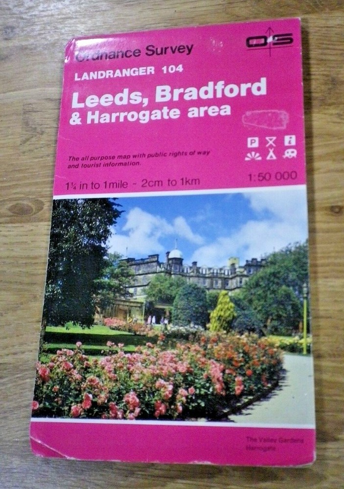 104 Leeds, Bradford & Harrogate Area Landranger Ordnance Survey Map OS 1:50000