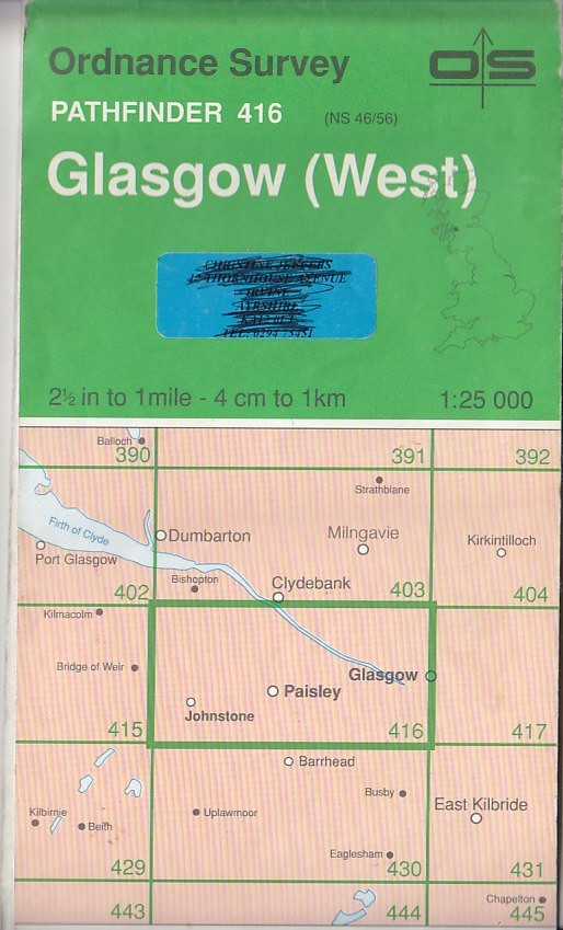 Ordnance Survey Map 1:25,000 Pathfinder Sheet NS 46/56 Glasgow (West)