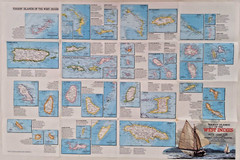 Tourist Islands of the West Indies Map /Poster National Geographic February 1981