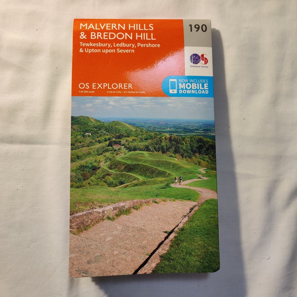 Malvern Hills and Bredon Hill 190 Explorer Map Ordnance Survey With Digital