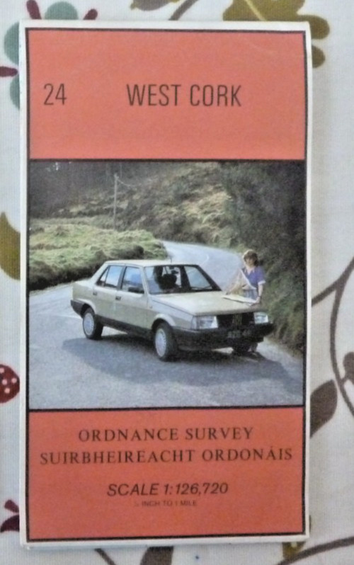 Irish Ordnance Survey Paper Map West Cork No 24 Scale 1/2Inch : 1 Mile 1986