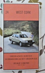 Irish Ordnance Survey Paper Map West Cork No 24 Scale 1/2Inch : 1 Mile 1986