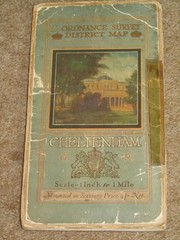 Ordnance Survey 1″ Tourist Map of Cheltenham – 1931 on dissected cloth