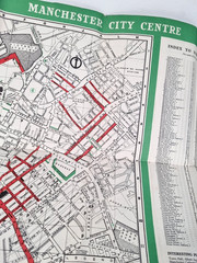 Maps Of Manchester 1950 Municipal Information Bureau suburbs and towns Vintage