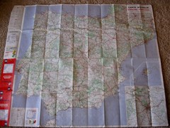 Michelin Map España (Spain) & Portugal, Sheet 990, Vintage 1971; 47 1/2″ x 39″