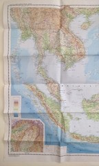 Vintage 1975. Map of South East Asia. Bartholemew & Sons