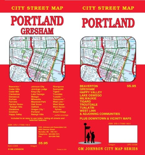 PORTLAND, OR CITY STREET MAP By G M Johnson & Associates Ltd. **BRAND NEW**