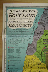Original Vintage Pilgrims Tourist Folding Map & Bag Holyland Palestine 1978