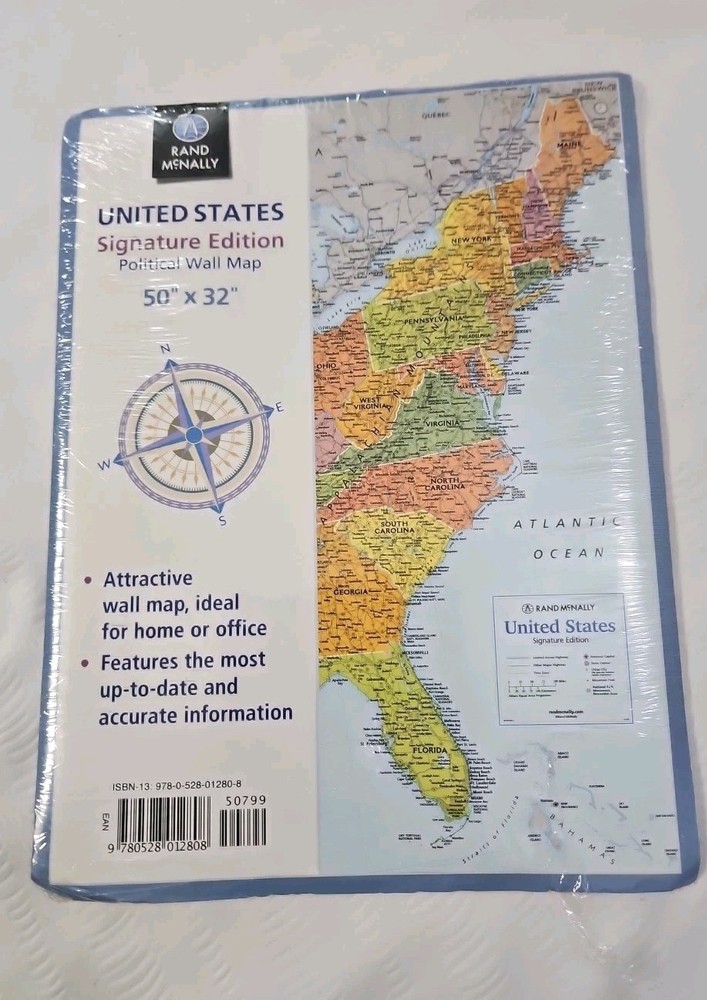 Rand McNally United States Signature Edition Paper Political Wall Map 50″ x 32″