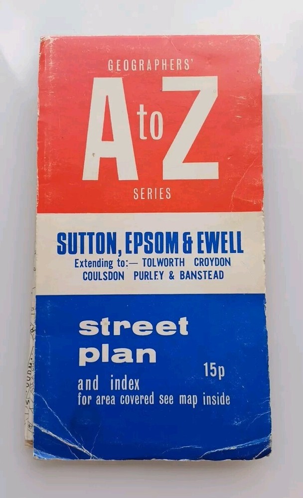 Vintage Geographers A-Z Series Sutton, Epsom, Ewell A-Z Street Plan