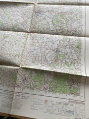 Vintage 1961 OS War Office Map Of Hereford & Ross On Wye