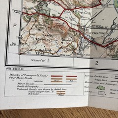Ordnance Survey 1″ Tourist Map of Snowdon & district – 1930s on cloth