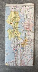 Avis Rent A Car – 1975 – Foldable Metro Street Map Seattle Tacoma Washington