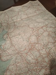 Geographia Clear Road Map On Cloth 60 Miles Round Blackpool England And Wales