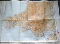 OS Quarter-Inch “Cloth” Map – SOUTH WALES Sheet 7 – Good condition & FREE POST