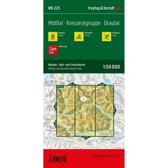 Austrial Mölltal Kreuzeckgruppe Drautal Map WK 225 hiking, cycling, skiing 1:50K