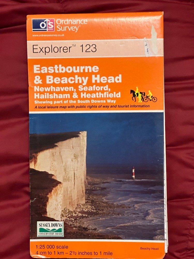 OS,Ordnance Survey, Explorer map Sheet 123, Eastbourne & Beachy Head