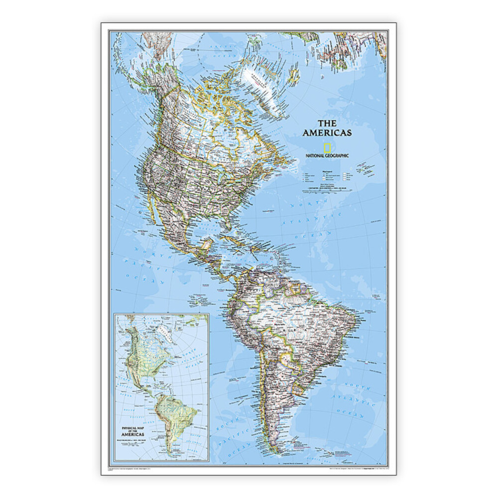 NATIONAL GEOGRAPHIC MAPS NGMRE00620152 The Americas Classic Map Laminated