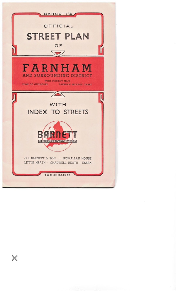 FARNHAM Street plan with index – by Barnett’s circa 1963