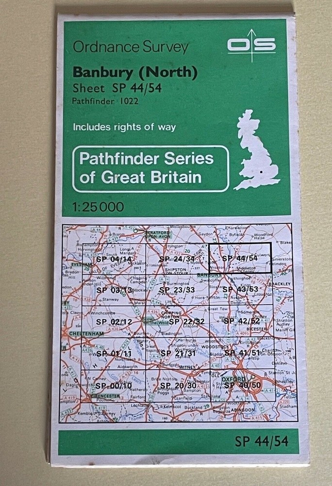 OS Ordnance Survey, Pathfinder Map, Sheet: SP 44/54, Banbury ( North )