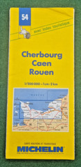 Michelin Map 54 – Cherbourg, Caen, Rouen, Le Havre, Honfleur 1991