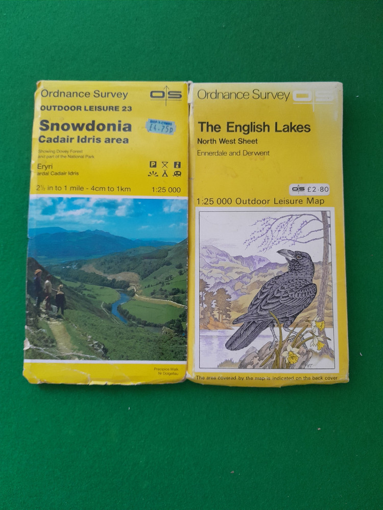 ORDNANCE SURVEY OUTDOOR LEISURE 23 SNOWDONIA 1991 & ENGLISH LAKES 1982 GC