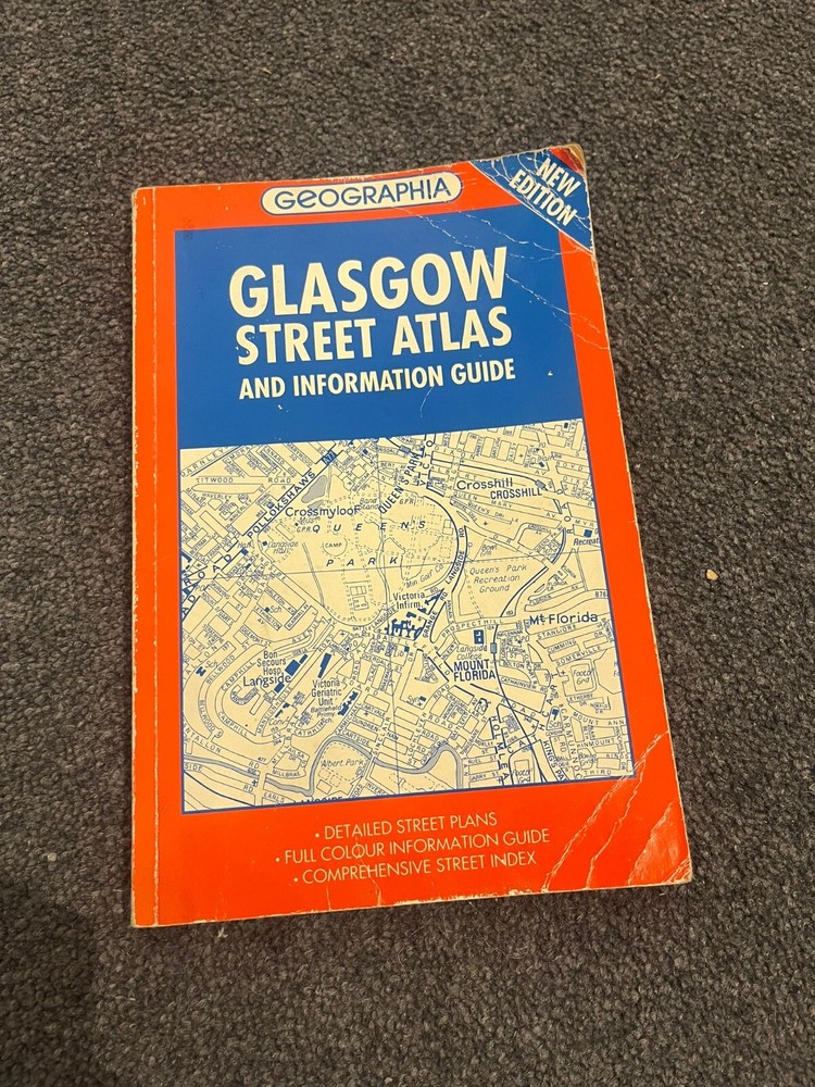 1990 Glasgow Map Street Atlas and Information Guide GEOGRAPHA 0702812374