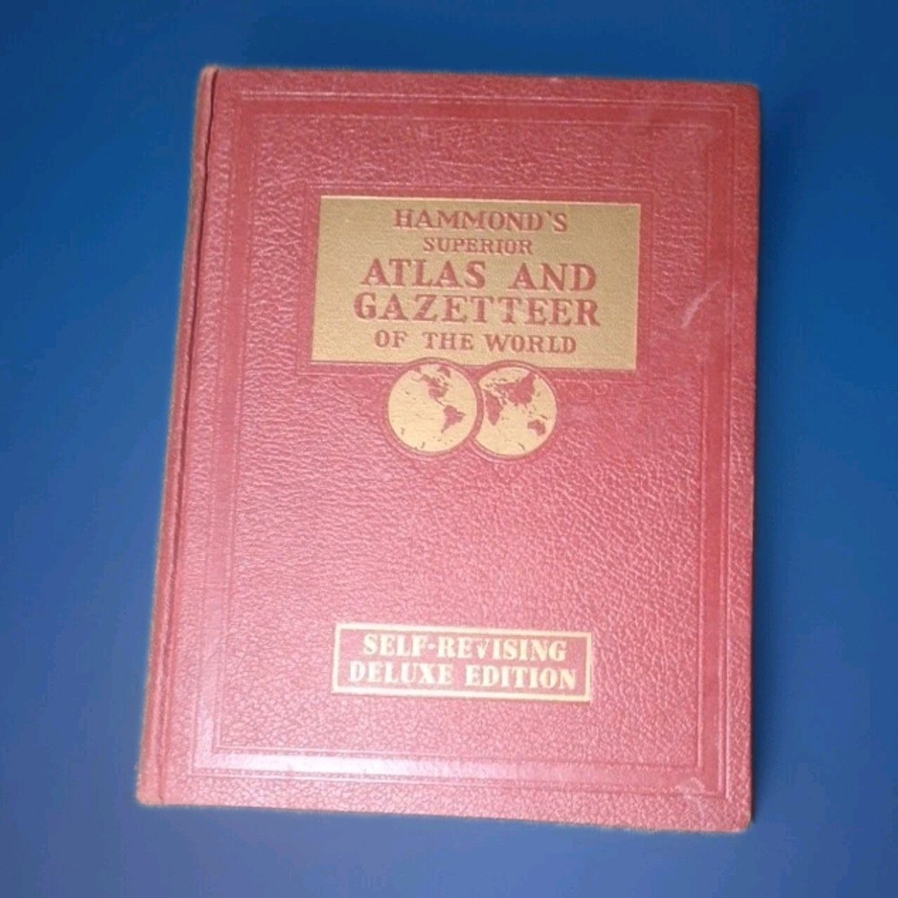Hammond’s Superior Atlas and Gazetteer of the World 1945 Edition Vintage