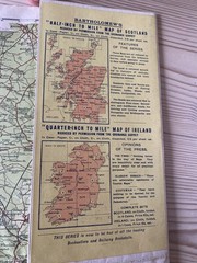 Antique 1910-1920 Bartholomews New Reduced Survey Map 12 – Cheshire – cloth