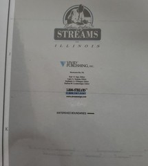 Professor Higbee’s Steams Map Illinois Laminated 4.5′ × 2.5′ New w/Guide Fishing