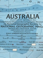 Vintage NATIONAL GEOGRAPHIC 1963 AUSTRALIA MAP 25” X 38” Excellent ++ Condition