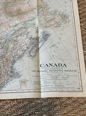 CANADA Vintage 1936 Wall Map NATIONAL GEOGRAPHIC Pre-WWII Original Color