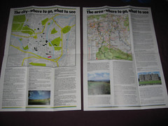 Bath, West Wiltshire, 2 x mini-guide leaftets, map, tourist info, 1980s vintage