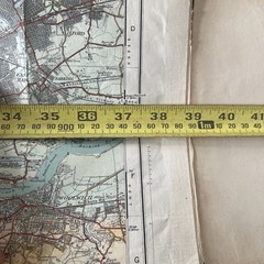Vintage Ordnance Survey Map of the Country Round London 1921. 30inc L x 39 w inc