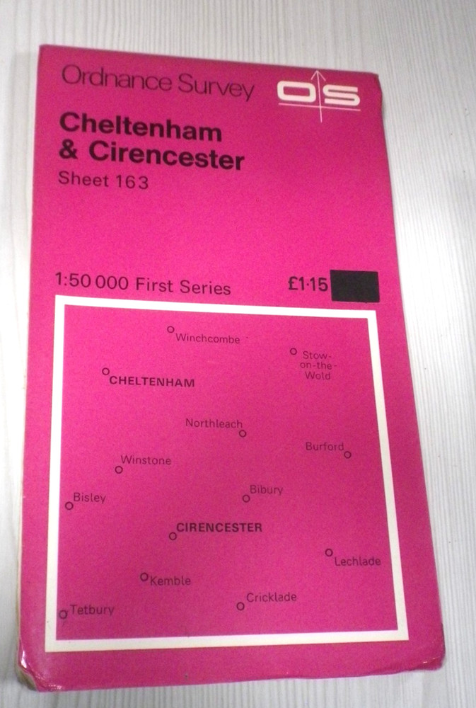 Ordnance Survey Map 1:50,000 Sheet 163 Cheltenham and Cirencester
