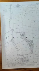 VINTAGE 1904 ORDNANCE SURVEY ROLLED MAP DENHAM 104CM X 74CM