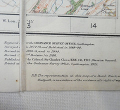 Antique Ordnance Survey 1m:1in Sheet Map on Linen No.60 Shrewsbury 1921