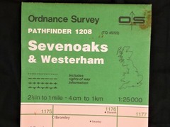 Sevenoaks and Westerham Map Folding Ordnance Survey Pathfinder 1208 (TQ 45/55)