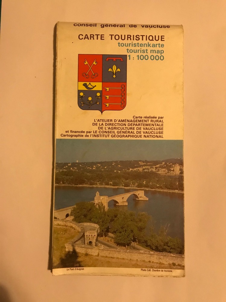 Rare French Conseil General De Vaucluse Carte Touristique Tourist Map
