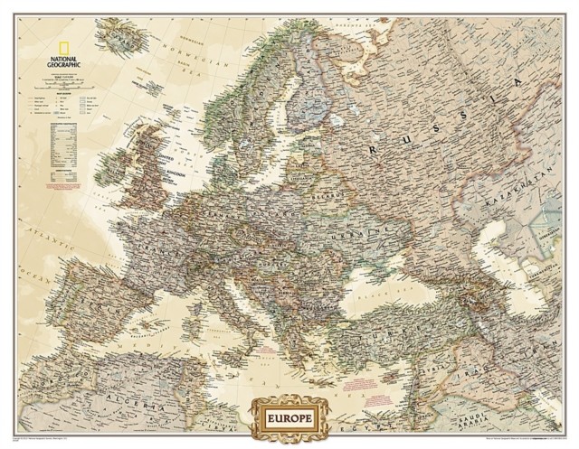 Europe Executive enlarged laminated by National Geographic Maps 9780792289876